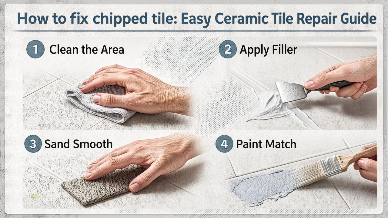 How to fix chipped tile: Easy Ceramic Tile Repair Guide