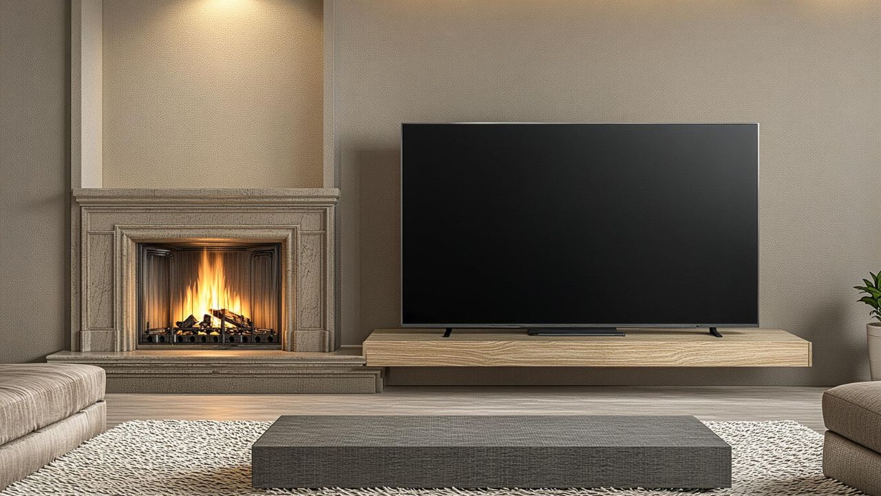 Living Room With Fireplace and TV: Layout Ideas