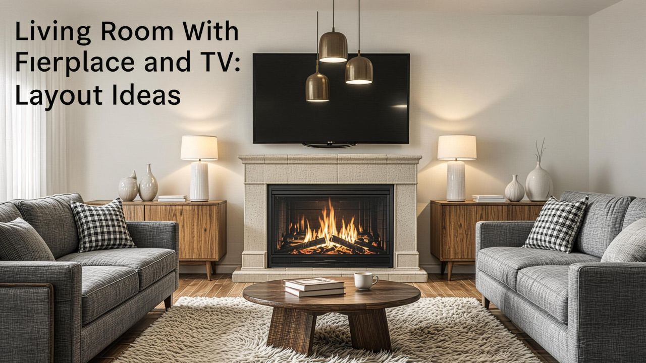 Living Room With Fireplace and TV: Layout Ideas